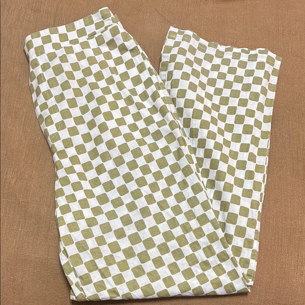 Checkered Green and White Men's Pants